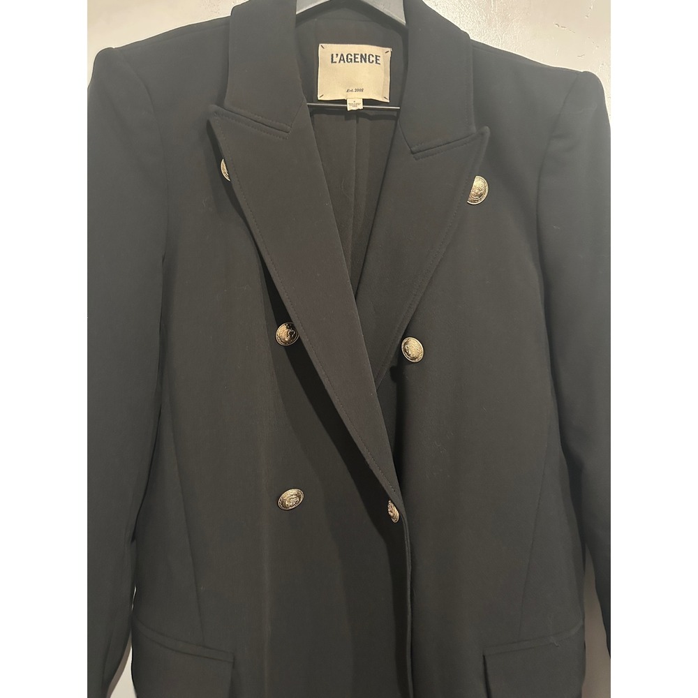 L'Agence Marianna Long Blazer Coat in Black Size 6 - Picture 8 of 16